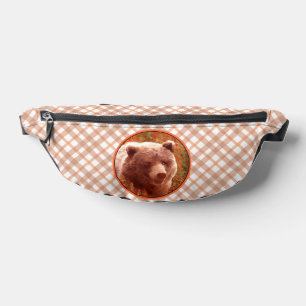 Grizzly Bear Cub in Fireweed Painting Wildlife Art Bum Bags