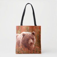 Grizzly Bear Cub in Fireweed Painting Wildlife Art