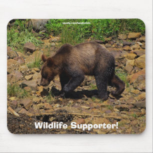 Grizzly Bear Cub Wildlife Supporter Mousepad