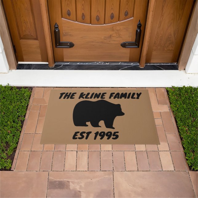 GRIZZLY BEAR CUSTOM NAME DOOR MATS (Outdoor)