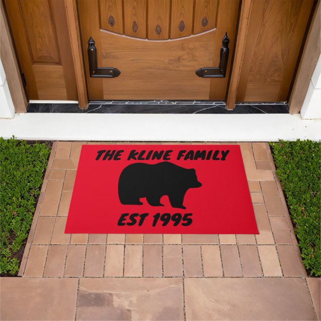 GRIZZLY BEAR CUSTOM NAME DOOR MATS (Outdoor)