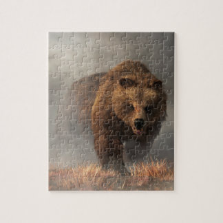 Grizzly Bear Emerging from the Fog Jigsaw Puzzle