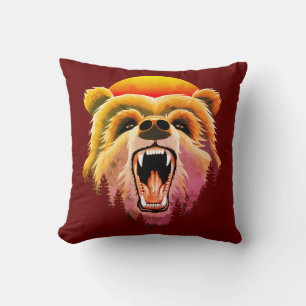 Grizzly Bear Face Cushion