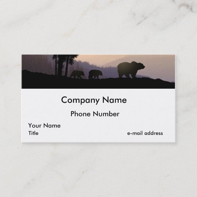 Grizzly Bear Family Business Card (Front)