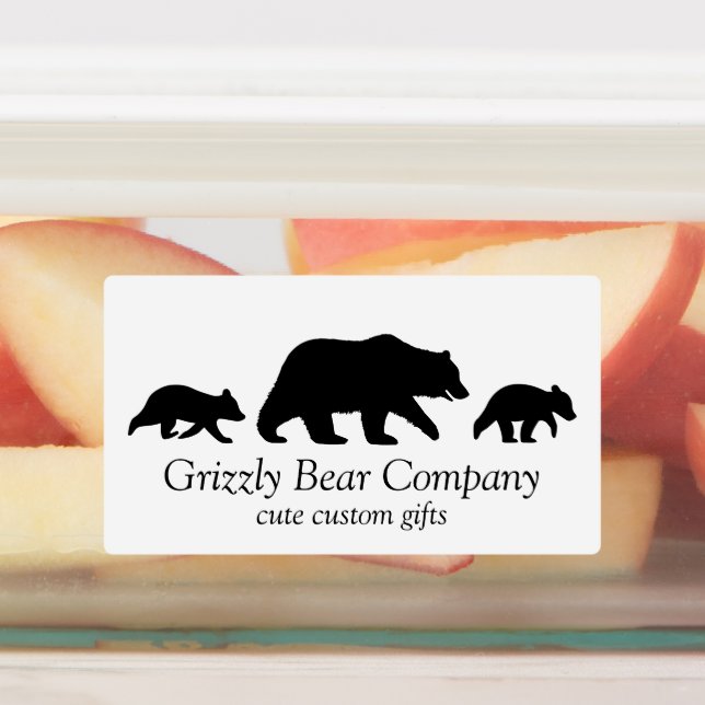 Grizzly Bear Family Silhouettes Custom (Affixed)