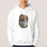 Grizzly Bear Fishing for Salmon Mountain River