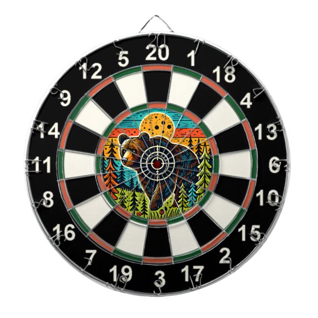 Grizzly Bear Forest Precision Target Dartboard (Front)