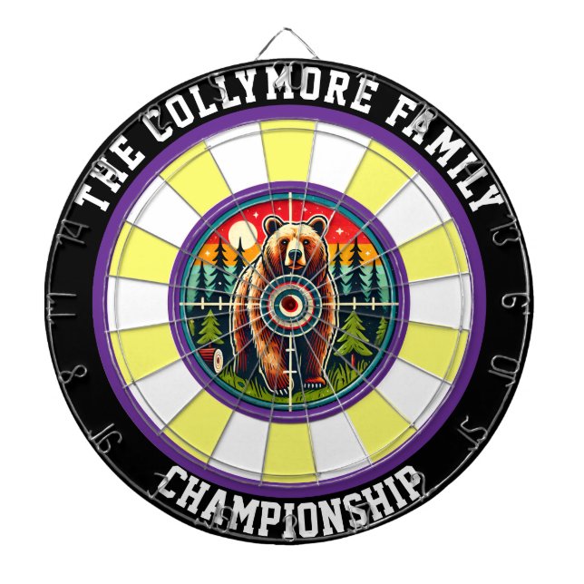 Grizzly Bear Forest Target Focus Dartboard (Front)