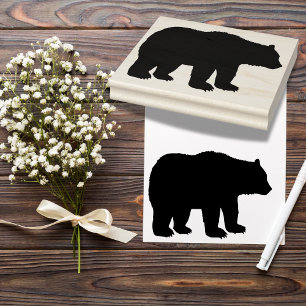 Grizzly Bear Full Silhouette Rubber Stamp