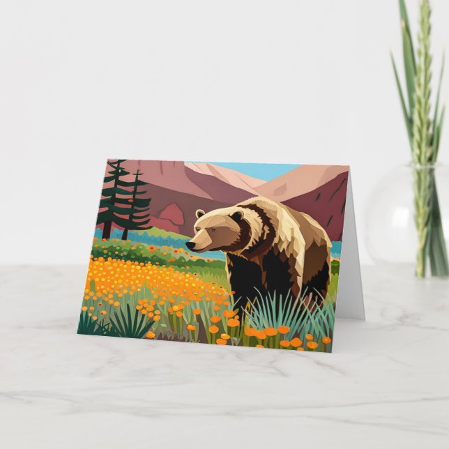 Grizzly Bear Greeting card (Front)