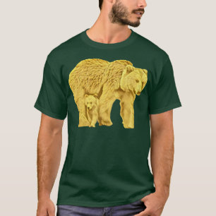 Grizzly Bear Grizzlies Predator Bears Motif Forest T-Shirt
