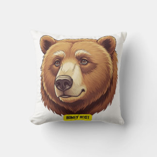 Grizzly bear. Honey heist Cushion