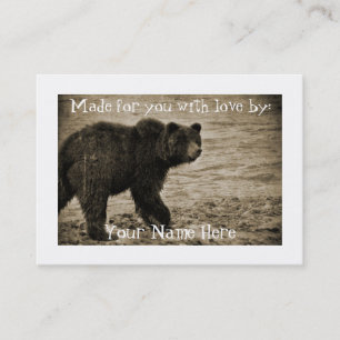 Grizzly Bear in Antique Business Card