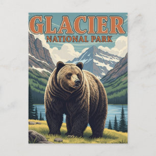 Grizzly Bear in Glacier National Park Montana Postcard