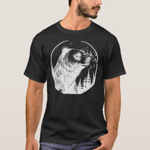 Grizzly Bear In Natural Envirenment Silhouette T-Shirt