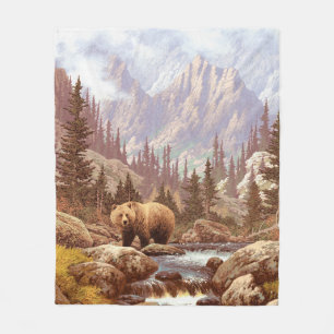 Grizzly Bear in the Rocky Mountains / AF-006bear,g Fleece Blanket