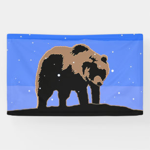 Grizzly Bear in Winter  - Original Wildlife Art Banner