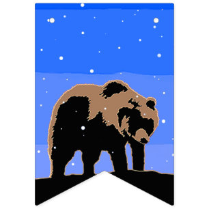 Grizzly Bear in Winter - Original Wildlife Art Bunting