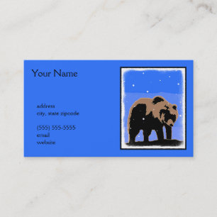 Grizzly Bear in Winter - Original Wildlife Art Business Card