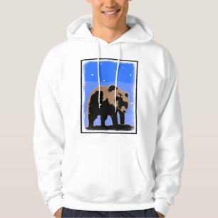 Grizzly Bear in Winter - Original Wildlife Art Hoodie