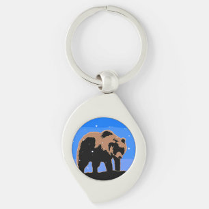 Grizzly Bear in Winter  - Original Wildlife Art Key Ring