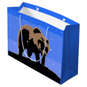 Grizzly Bear in Winter  - Original Wildlife Art Large Gift Bag