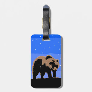 Grizzly Bear in Winter  - Original Wildlife Art Luggage Tag