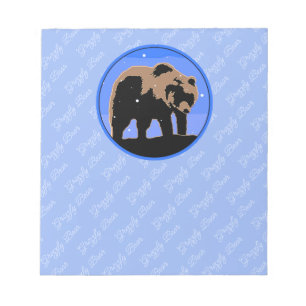 Grizzly Bear in Winter - Original Wildlife Art Notepad