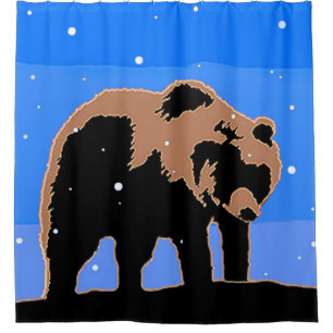 Grizzly Bear in Winter - Original Wildlife Art Shower Curtain