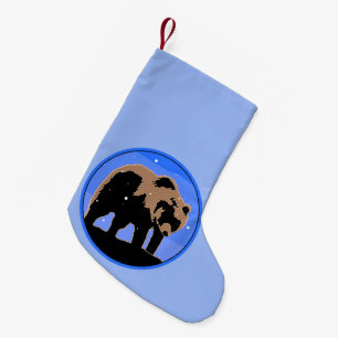 Grizzly Bear in Winter  - Original Wildlife Art Small Christmas Stocking