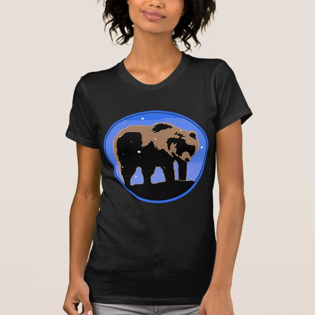 Grizzly Bear in Winter  - Original Wildlife Art T-Shirt (Front)