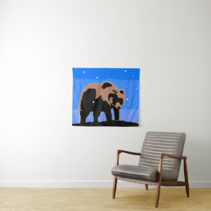 Grizzly Bear in Winter  - Original Wildlife Art Tapestry