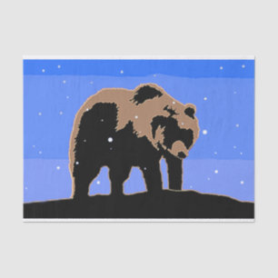 Grizzly Bear in Winter - Original Wildlife Art Tissue Paper