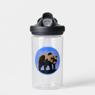 Grizzly Bear in Winter - Original Wildlife Art Water Bottle