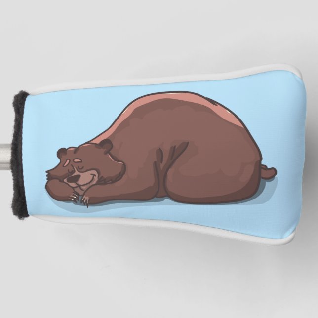 GRIZZLY BEAR LAZY BEAR PUTTER GOLF HEAD COVER (Front)