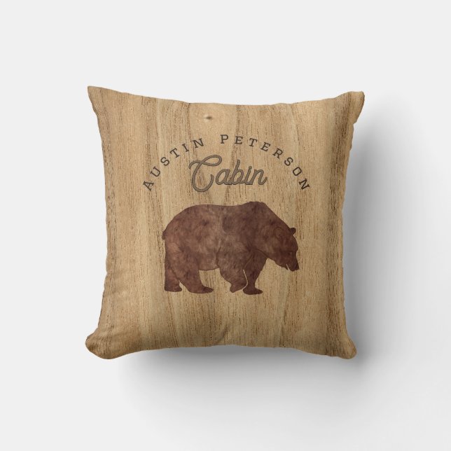 Grizzly Bear Lodge Large Clock Cushion (Front)