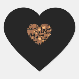 Grizzly Bear Lover Heart Bear Love Camping Hiking Sticker