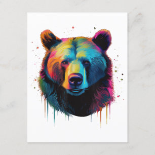 Grizzly Bear Lovers Pop Art Big Grizzly Bear Enclosure Card