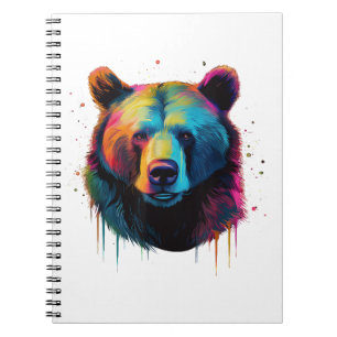 Grizzly Bear Lovers Pop Art Big Grizzly Bear Notebook