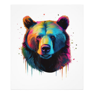 Grizzly Bear Lovers Pop Art Big Grizzly Bear Photo Print