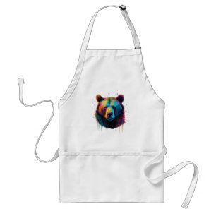 Grizzly Bear Lovers Pop Art Big Grizzly Bear Standard Apron