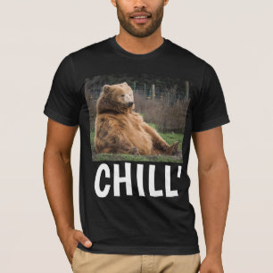 GRIZZLY BEAR MENS FUNNY 'CHILL' T-SHIRTS