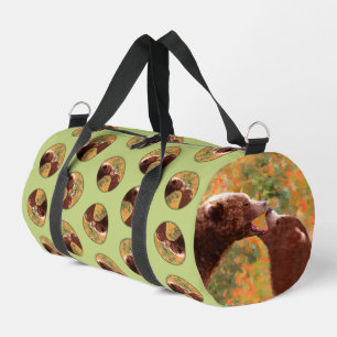 Grizzly Bear Mother and Cub Painting Wildlife Art Duffle Bag