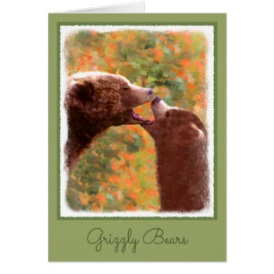 Grizzly Bear Mum and Cub Painting - Wildlife Art