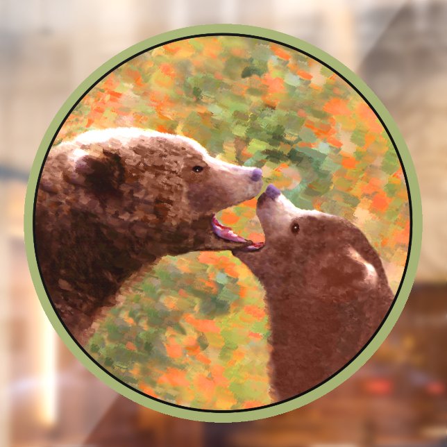 Grizzly Bear Mum and Cub Painting Wildlife Art (Sheet 2)