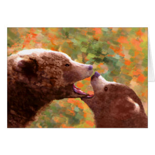 Grizzly Bear Mum and Cub Painting - Wildlife Art