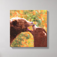 Grizzly Bear Mum and Cub Painting - Wildlife Art