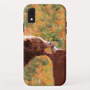 Grizzly Bear Mum and Cub Painting - Wildlife Art Case-Mate iPhone Case