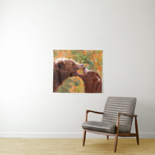Grizzly Bear Mum and Cub Painting Wildlife Art Tapestry