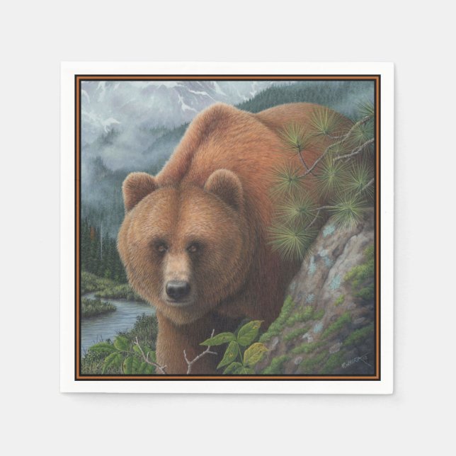 Grizzly Bear Napkin (Front)